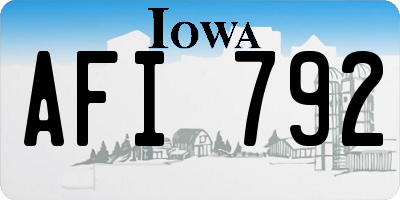 IA license plate AFI792