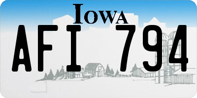 IA license plate AFI794