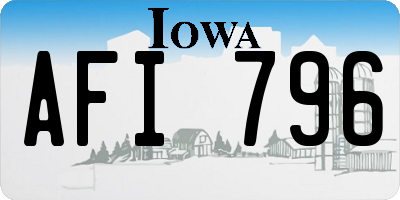 IA license plate AFI796