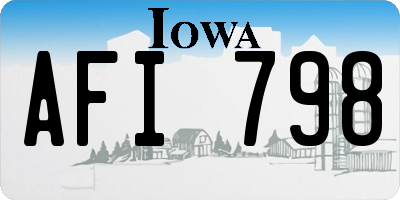 IA license plate AFI798