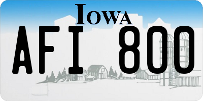 IA license plate AFI800