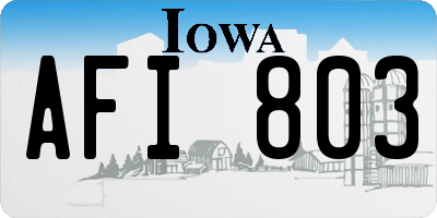 IA license plate AFI803