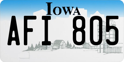 IA license plate AFI805