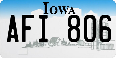 IA license plate AFI806