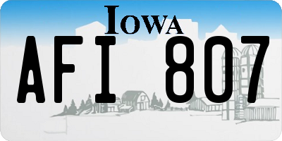IA license plate AFI807