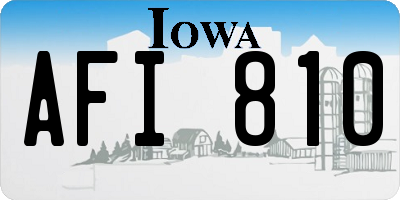 IA license plate AFI810