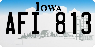 IA license plate AFI813