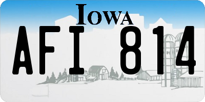 IA license plate AFI814