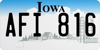 IA license plate AFI816