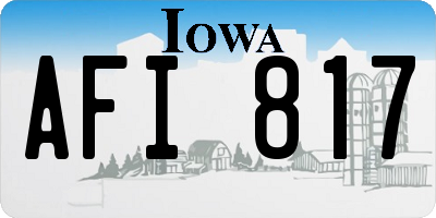IA license plate AFI817
