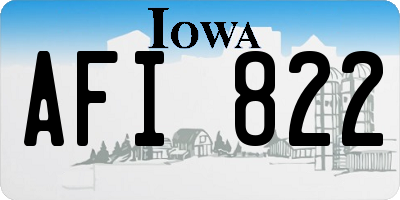 IA license plate AFI822