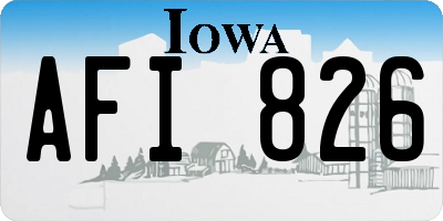 IA license plate AFI826