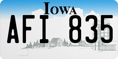 IA license plate AFI835