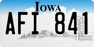 IA license plate AFI841