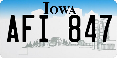 IA license plate AFI847