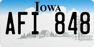 IA license plate AFI848