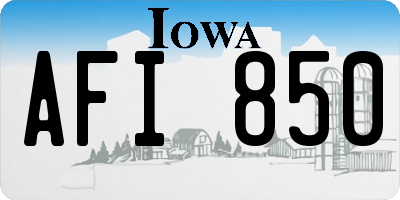 IA license plate AFI850