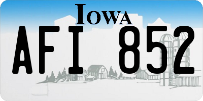 IA license plate AFI852