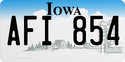 IA license plate AFI854