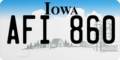 IA license plate AFI860