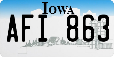 IA license plate AFI863