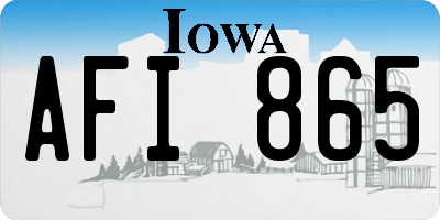 IA license plate AFI865