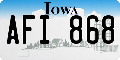 IA license plate AFI868