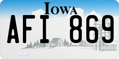 IA license plate AFI869