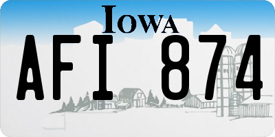 IA license plate AFI874