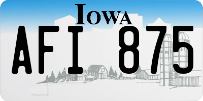 IA license plate AFI875