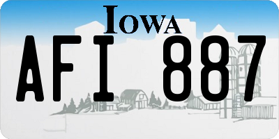 IA license plate AFI887