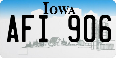 IA license plate AFI906