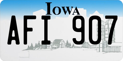 IA license plate AFI907