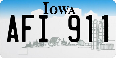 IA license plate AFI911