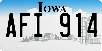 IA license plate AFI914