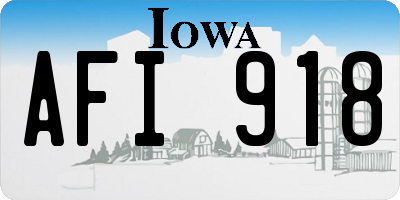 IA license plate AFI918