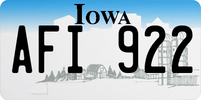 IA license plate AFI922