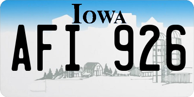 IA license plate AFI926