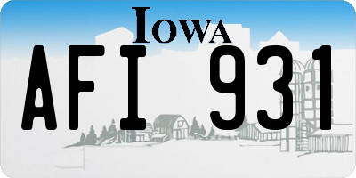 IA license plate AFI931