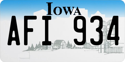 IA license plate AFI934