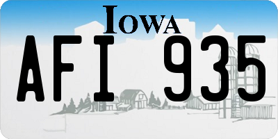 IA license plate AFI935