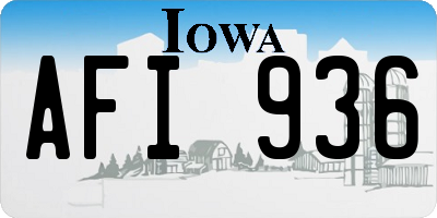 IA license plate AFI936