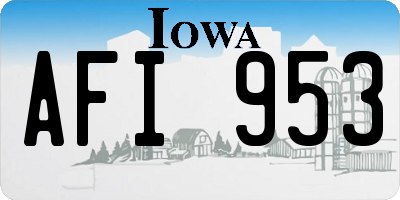 IA license plate AFI953
