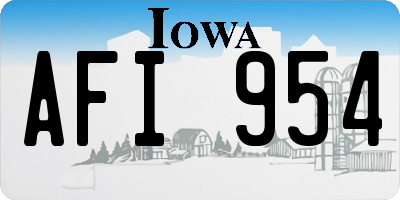 IA license plate AFI954