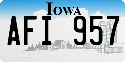 IA license plate AFI957