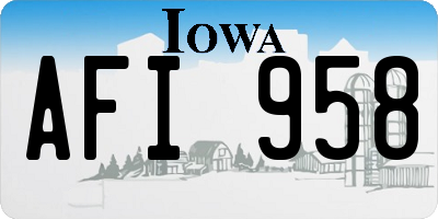 IA license plate AFI958