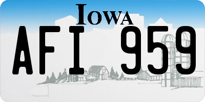 IA license plate AFI959