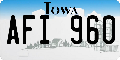 IA license plate AFI960