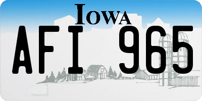 IA license plate AFI965