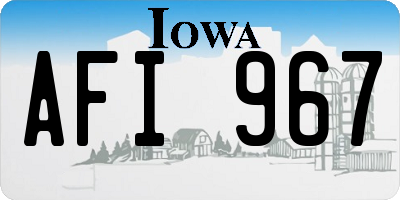 IA license plate AFI967